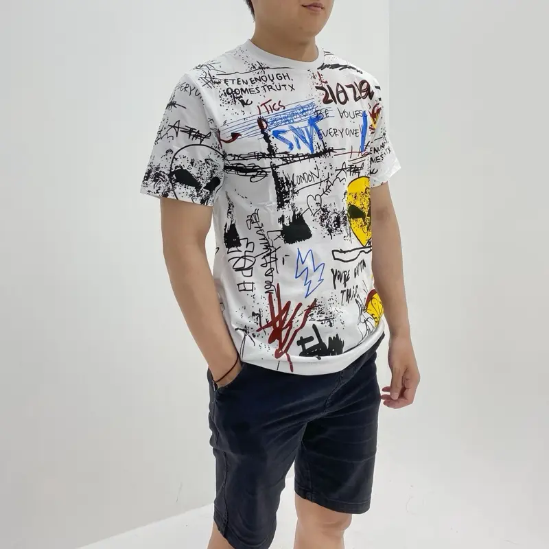 LOOKSY FASHION - Brian Oversized Shirt Baju Kaos Pria Atasan Simple Casual Abstract Tee Unisex Pendek Katun Distro Motif Oblong Polos Dewasa Combed Cowok 2