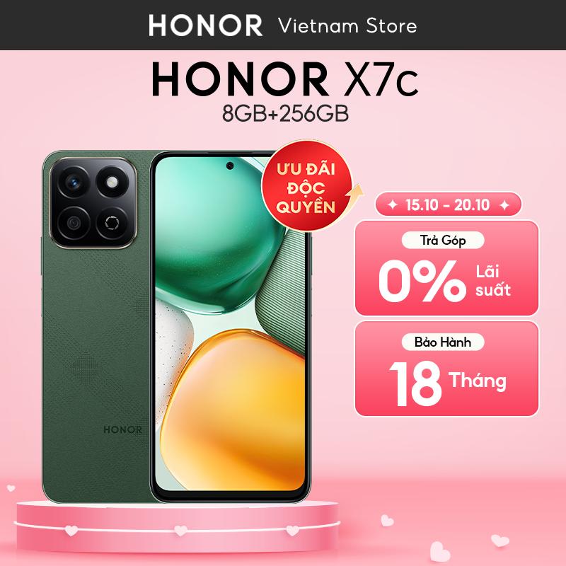 Điện thoại di động thông minh Honor X7c 16(8+8)GB + 256GB | Pin 6000mAh sạc nhanh 35W | Camera 108MP | Chip Snapdragon 685| Loa kép | Kháng nước IP64 | BH 13 Tháng Hàng chính hãng