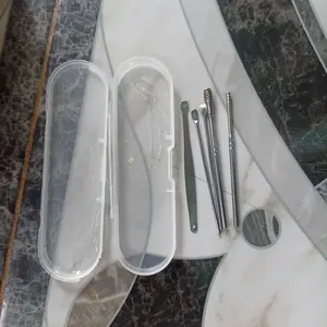 1 set isi 6 Alat Pembersih Telinga 6in1 Dengan Tempat Penyimpanan + Pouch Dompet Mini Slim Korek Kuping Pembersih Telinga Picker Stainless Mini Ear Pick Wax 6 Jenis Kepala Spring Perapih kuku 7IN1 5in1 4in1 satuan ecer classic rotasi 360 lengkap