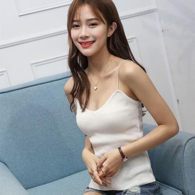 Kamisol Polos Rajut Wanita Ukuran Fit to LLD - , Atasan  Cewek Hitam Panjang atasan  rajut croptop remaja atasan  & tube dasar remaja Basic tank top tank  top Simple kaos  crop Dewasa 0
