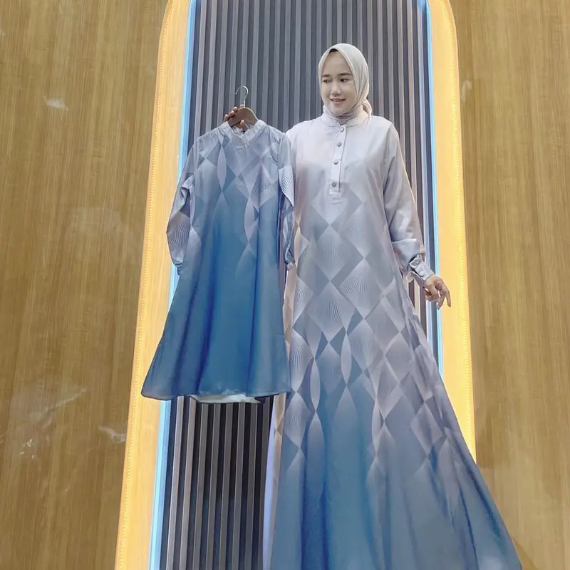 Gamis couple Aliyah (G 14) lemon silk busuy frendly Baju Muslim Pasangan Lebaran Mewah 5