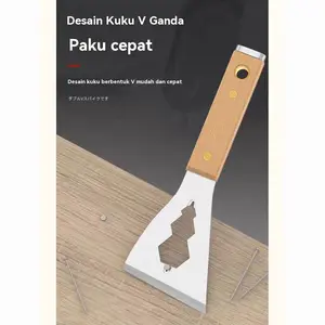 Spatula multifungsi membersihkan pengikis dempul stainless steel pengikis semen alat pengikis semen dekorasi jenis pengental spatula khusus-JT