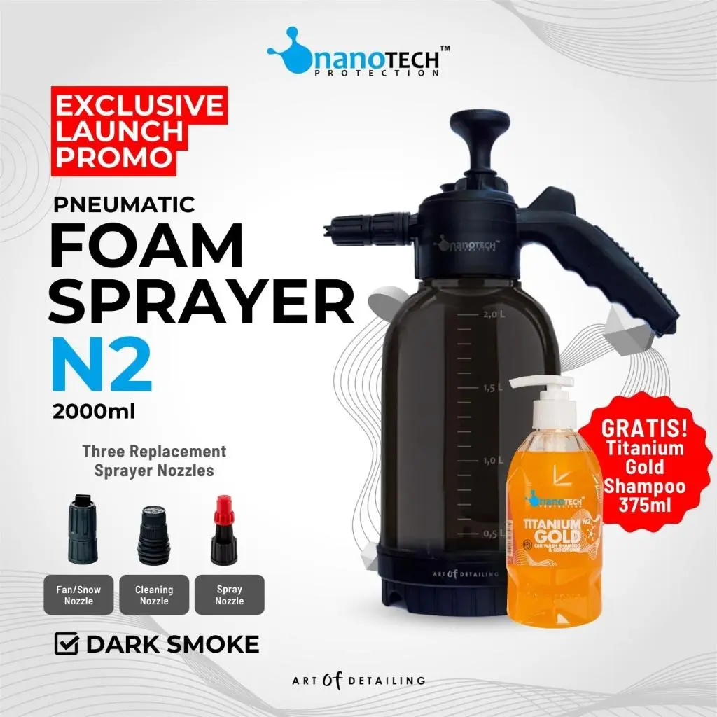 FOAM SPRAYER PNEUMATIC MANUAL HAND PUMP - nanoTECH PROTECTION - PRESSURE WASHER GUN SNOW WASH - SHAMPOO CUCI SALJU MOTOR MOBIL - JET CLEANER PRESSURE WASHER - LANCE FOAM MANUAL