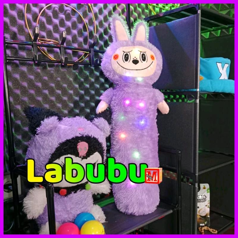 BONEKA GULING LABUBU TINGGI 70CM PAKAI LAMPU LED NYALA THE MONSTER EXCITING MACARON Toys Mainan Hadiah 6