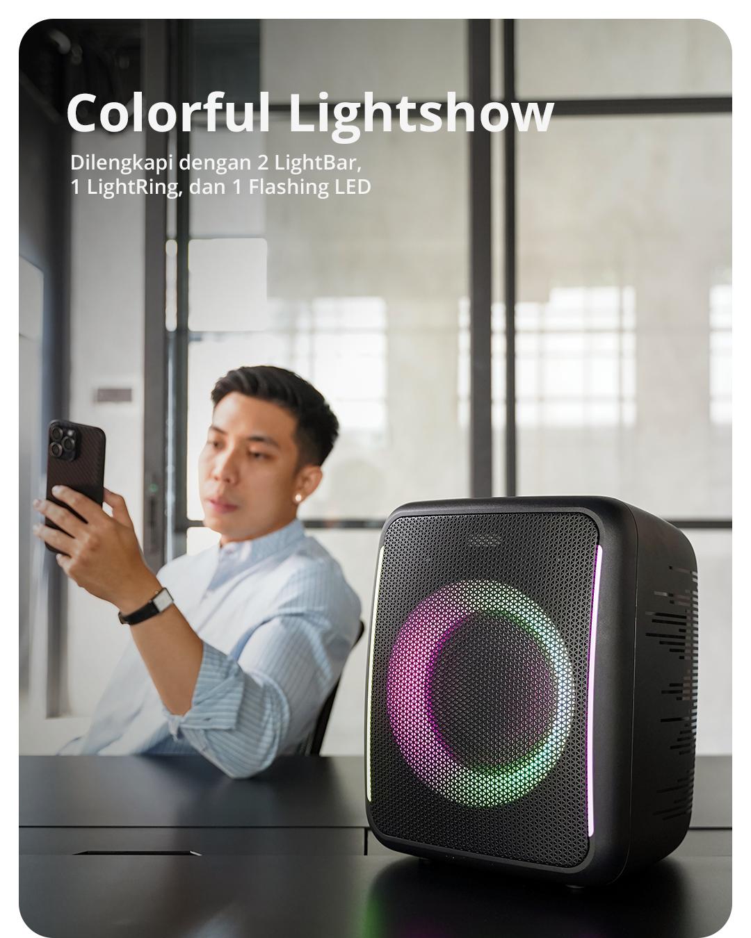 Eggel Fortis 2 Portable Party Speaker with RGB Lights