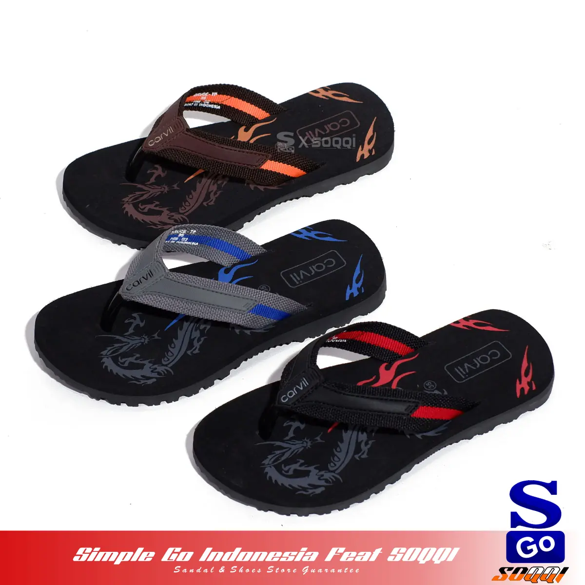 Carvil Hokage Ichan sendal gunung anak kaki karet laki-laki sd smp original sandal anak2 cowok fashion kekinian 33-37
