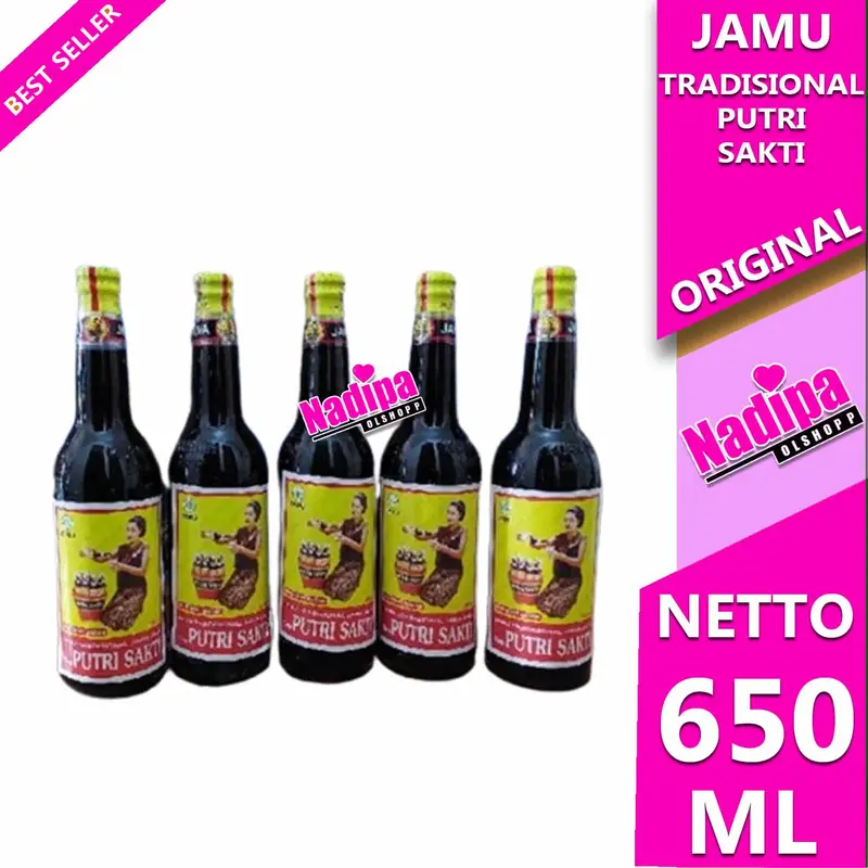 Jamu tradisional cap Putri Sakti Racik Linu/Nafsu Makan Botol kaca nadipa olshopp 3