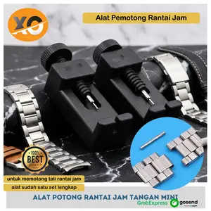 Alat Pemotong Rantai Jam Tangan Mini Hitam untuk Wanita & Pria Panjang 5 cm Tinggi 2 cm Berat 13 gr Jarum Presisi Tanpa Rusak Cocok untuk Rantai Besi Stainless Steel Logam Lainnya Lebar Tali Hingga 30mm