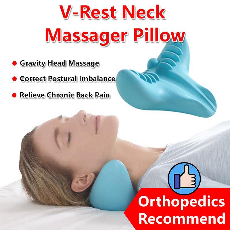 Product Introduction of 【Mother's Day Gift】 Premium Quality - Neck Massager Pillow Neck Stretcher C Rest Neck V Shape Pillow Cervical Traction Massager 3