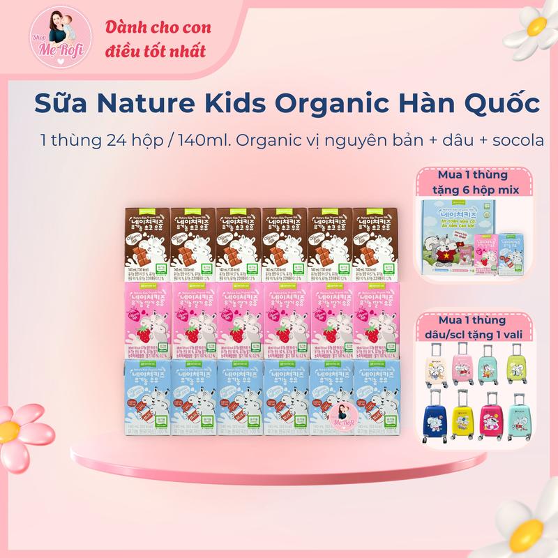 Sữa tươi hữu cơ Organic Nature kids 140ml cho bé từ 1 tuổi phát triển toàn diện - Mẹ Rofi
