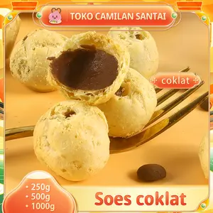 COD Soes Coklat Cokelat 500g/1kg halal Kue Sus Kering Isi Coklat Kiloan Gram Lumer Enak Murah （Cemilan keluarga, cocok untuk dewasa dan anak-anak）