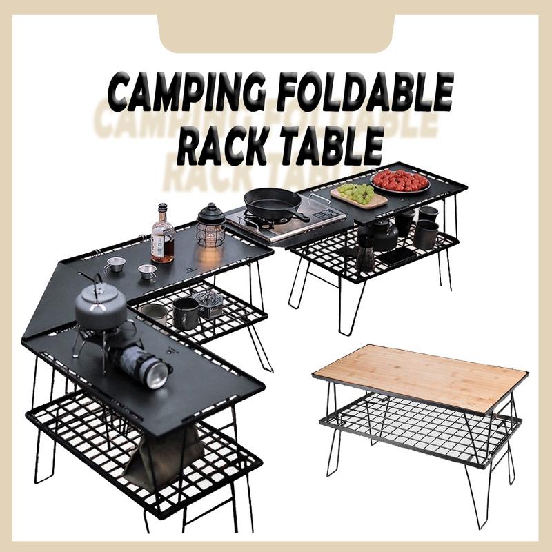 Meja Rak Camping Lipat Iron Steel Mesh Camping Rack Table meja lipat ...