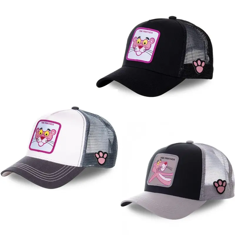 capdervila mủ lưỡi trai Internet Hot-Mũ Bóng Chày Cotton Cho Nam Và Nữ, Mũ Hip Hop Lưới Trucker, Thời Trang Mới Chất Lượng Cao, Màu Hồng, Panther, Anime, Snap-on nón sơn nón khâu trang chóng nắng