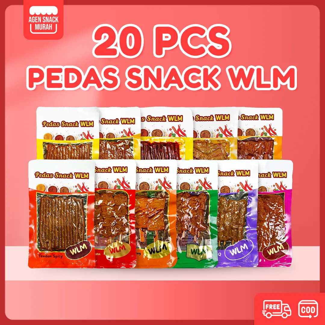 [GROSIR TERMURAH] - Agen Snack Murah [20PCS] Gluten Camilan Pedas Tendon Spicy Stik Kembang Tahu