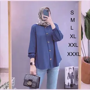 Atasan Wanita Kringkel Diamon Lengan Karet Kemeja Wanita Blouse Kekinian