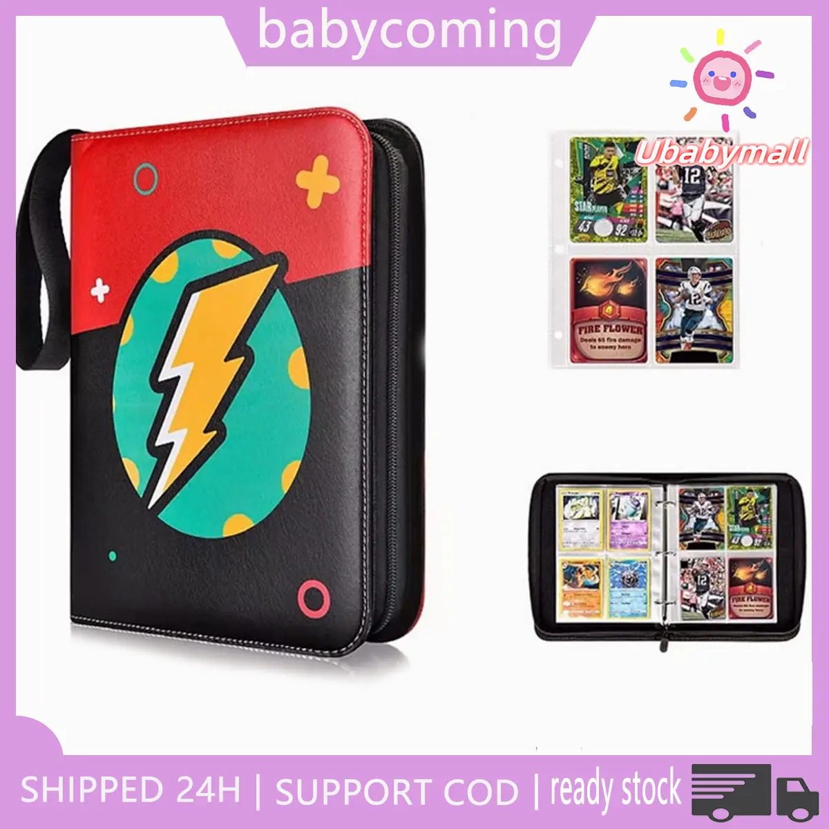 24Hold 400pcs Pokemon Cards Album Anime Game Binder Card Holder Zipper  Album Book EX GX Collector Folder Kids Toy Gift - TikTok Shop Malaysia