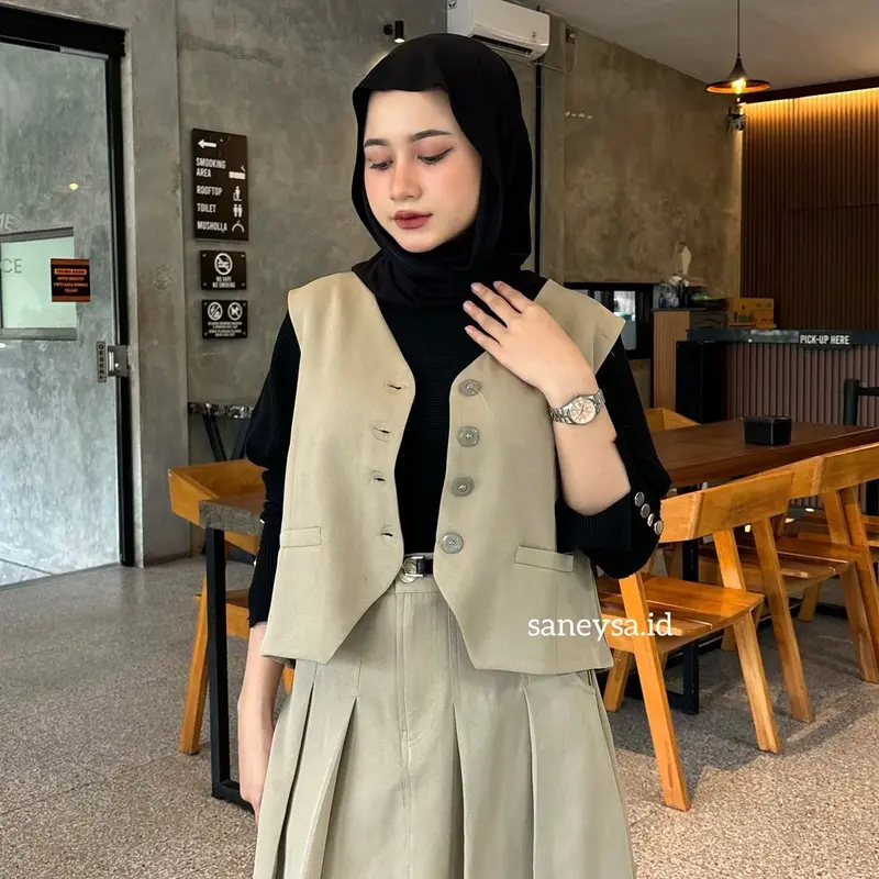Emma One Set Vintage - Setelan Vest Wanita - Rok Flare Wanita - Rok Panjang Maxi Wanita - Skirt A Line - Rok Panjang Wanita - Rok Payung 2