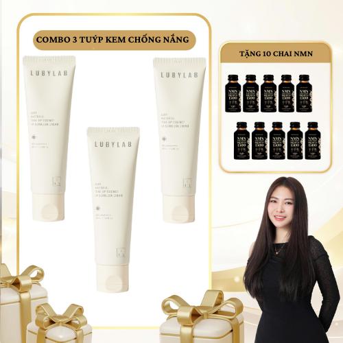 SN1651 - (Mua 1 tặng 12) Combo 3 tuýp Tuýp Kem Chống Nắng Nâng Tông LubyLab Tone Up Essence UV Sunblock Cream Spf50+ PA++++ 50ml tặng 10 chai nước uống NMN NAD+ 10 chai