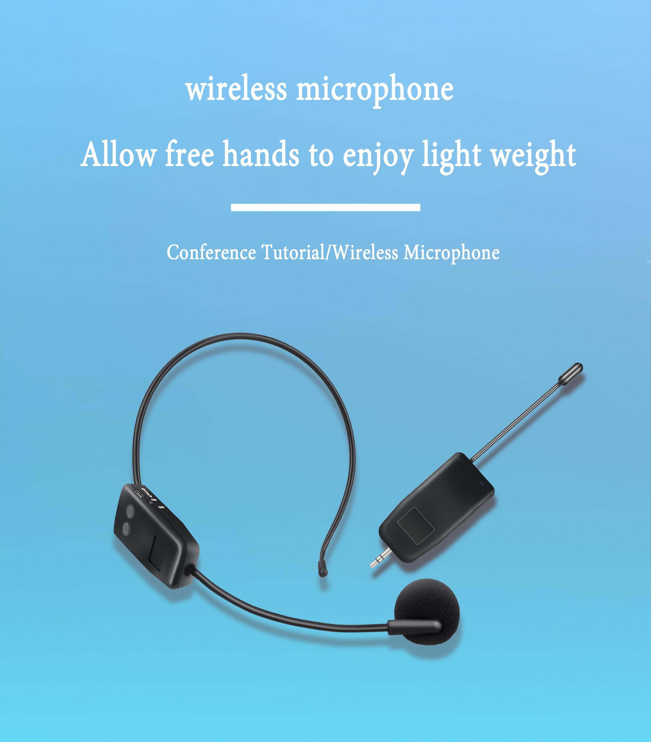 mic wireless karaoke suara jernih original murah 2.4g mikrofon tanpa kabel headset microphone bando imam masjid Menerima jarak 20 meter Dapat menyesuaikan volume