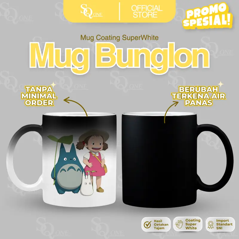 MUG SQONE - MUG BUNGLON BERUBAH WARNA SAAT TERKENA AIR PANAS BISA CUSTOM DESIGN UNTUK SOUVENIR  Kitchenware 0