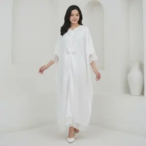 Saraya Kaftan Wanita Busui Resleting Silk Jacquard Premium Dress Panjang Mewah Elegan Oversize Baju Lebaran Devaira