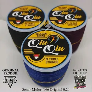 Mailovic Gelasan Layangan Super Qiu-Qiu Senar N66 0.20 Molor Klos 2000 Yard Full Permainan Tarik Ulur Seret dan Jepret Original Produk