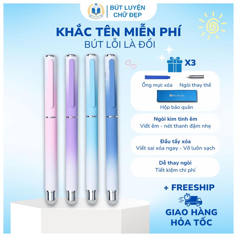 Bút mực xóa được Hồn Chữ Việt B05 ngòi kim tinh êm trơn bút luyện chữ đẹp bút máy bút viết chữ đẹp