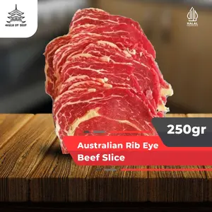 Lowfat Beef Slice Australia Ribeye Slice Sapi Rendah Lemak 500gr Vacuum Pack Frozen Meat daging  sapi daging  slice daging  sapi