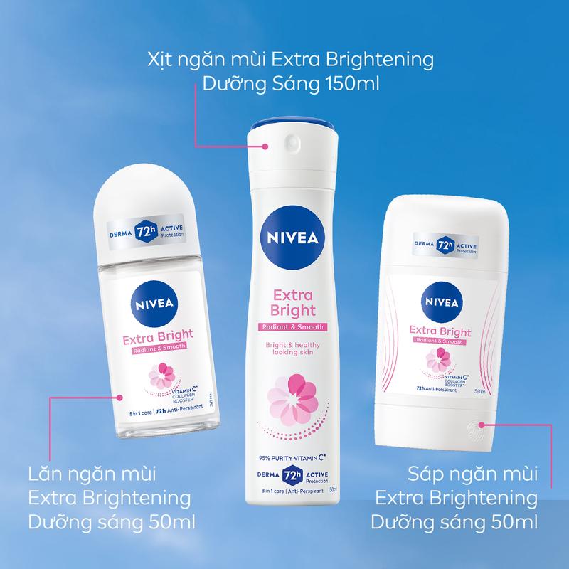 [AWO] Bộ 2 Xịt Ngăn Mùi NIVEA Extra Brightening Dưỡng Sáng Da Tối Ưu | 8 Super Foods (150 ml) - 82967 8