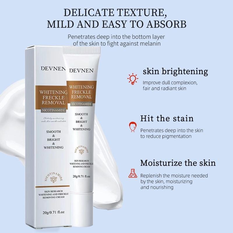 Product Introduction of DEVNEN Krim Pemutih Wajah Glowing Cepat Untuk Light Spots Flek Hitam Brighten Skin 20gr Krim Glowing Cepat 【COD】 Memutihkan Mencerahkan Kuning Perawatan 23