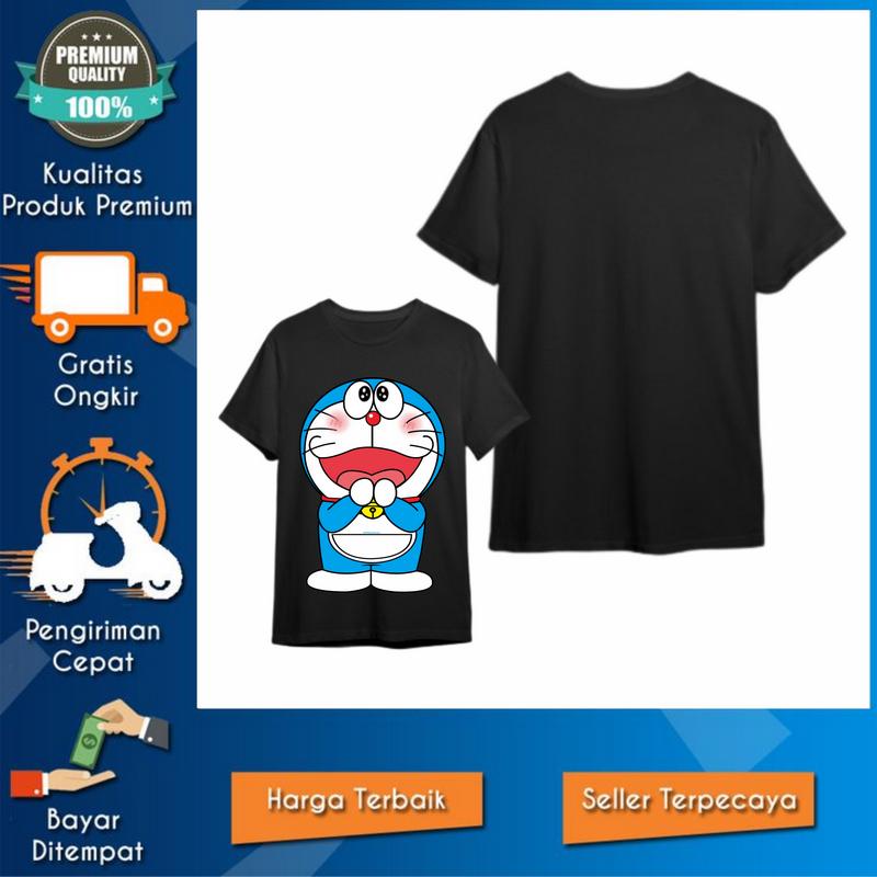 Kaos Doraemon Waistbag Kantong Ajaib Tshirt Kaos Pria Wanita - Tshirt Pria Wanita -  Kaos Unisex - Katun combed Baju Distro Kain Lokal Atasan 3