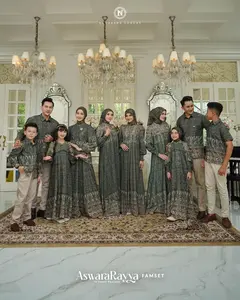 ASWARARAYYA FAMSET WARNA SWEET PEACOCK BY NADHEERA LUXURY BUSANA MUSLIM KELUARGA LEBARAN SERIES