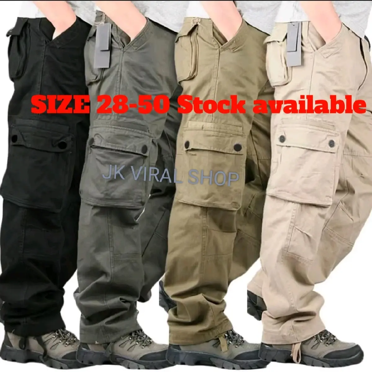 VIRAL SELUAR CARGO CUTTING STRAIGHT CUT PANTS/ MEN AND WOMEN LONG SLACK 6 POCKET Cargo SIZE 28-40