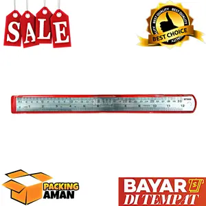 (BISA COD) PROMO 1 PCS KENKO STAINLESS STEEL RULER / PENGGARIS / ALAT MENGGARIS 30CM