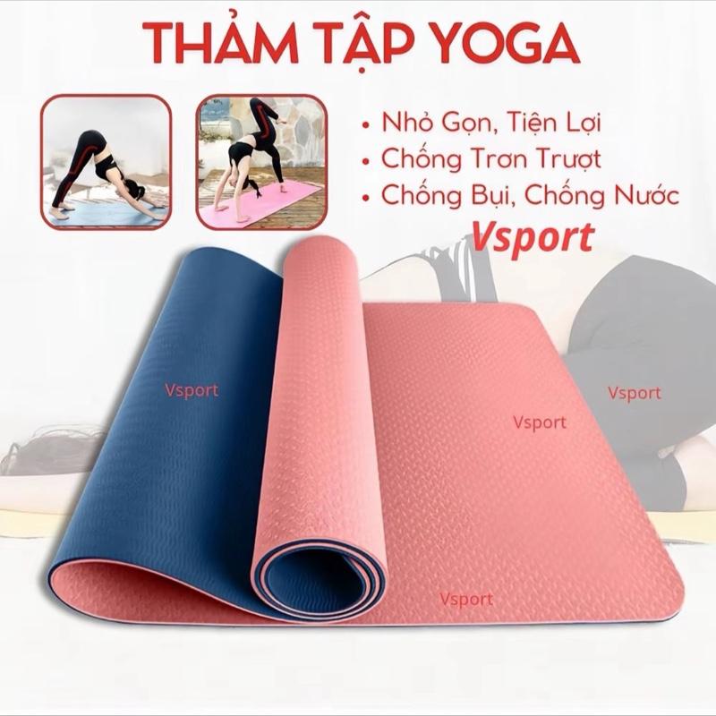 Thảm Tập YOGA 2 Lớp 6MM NHIÊU MÀU Chống Trượt 2 Lớp Dày 6mm Chất Liệu Cao Su…