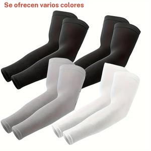 4 Pares de Mangas de Compresión Refrescantes para Brazo, Protección Solar Transpirable, Tela de Seda de Hielo Elástica de Secado Rápido para Hombres y Mujeres, Ideales para Actividades al Aire Libre
