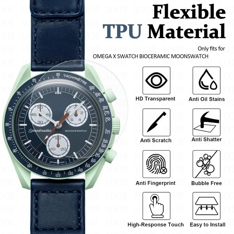 Product Introduction of 5PCS Screen Protector for Omega X Swatch MoonSwatch Planet Watch Soft Clear Full Cover TPU Hydrogel Protective Film Not Glass 0