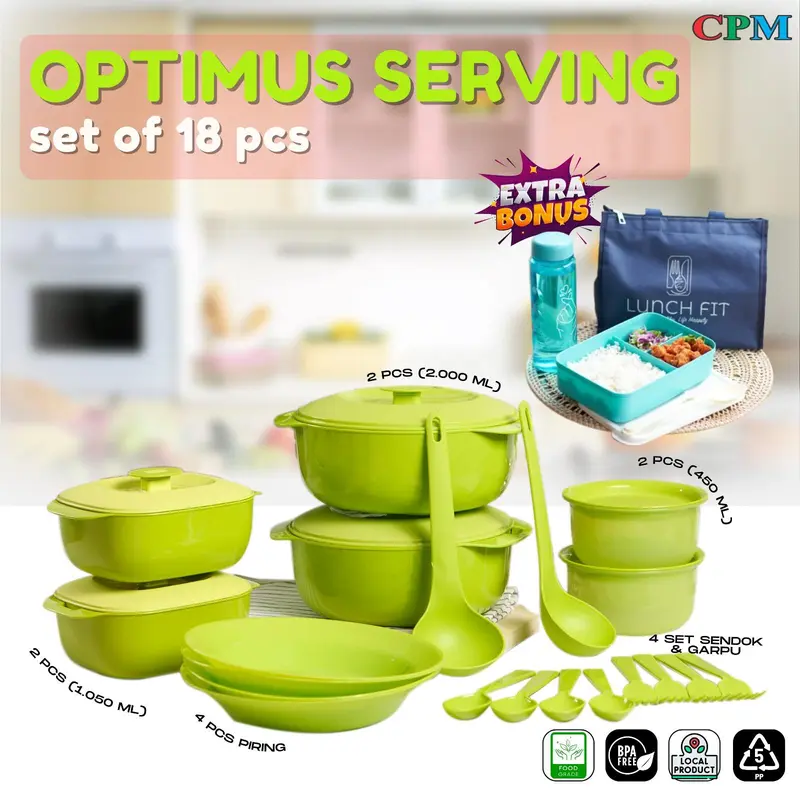 Exclusive Crehom-CPM optimus set of 18 pcs gratis tas bekal asuka 1 set 2