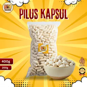 Pilus Kapsul Ikan Gurih Snack Jajanan Pilus Putih Renyah Camilan Food 400g HHSNACKS