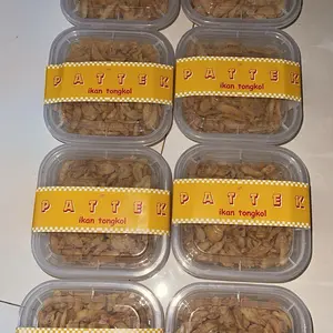 Cemilan pattek ikann gurih free sambal kemasan 500ml Frozen Food