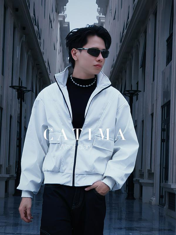  Áo Khoác Da Zip Catima Form Crop Nam Nữ - Có Đệm Vai AD23 