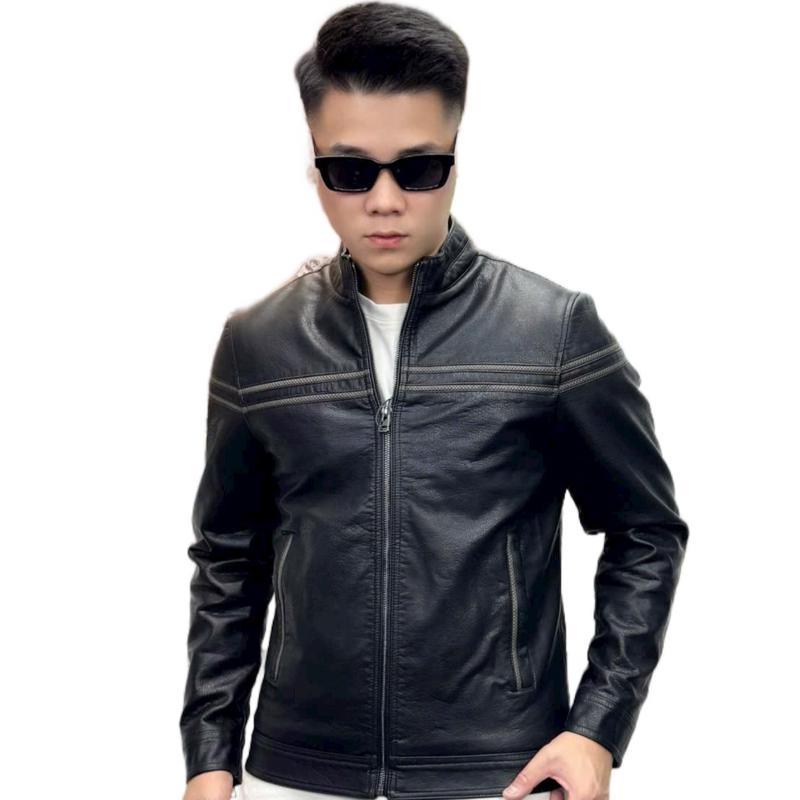  Áo da nam cổ tàu bên trong nó nhung form ôm body Quảng Châu cao cấp chất liệu cao cấp 