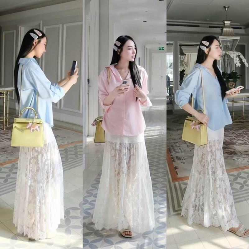 {DEAL MỞ BÁN-CÓ DÁNG NẤM}Chân Váy Ren Hoa Dáng Dài, phong cách Hàn Quốc Ba tầng Siêu xinh, Tiểu thư có lót ngắn mềm mịn trendy - Women, Nữ - Pants, Trendy