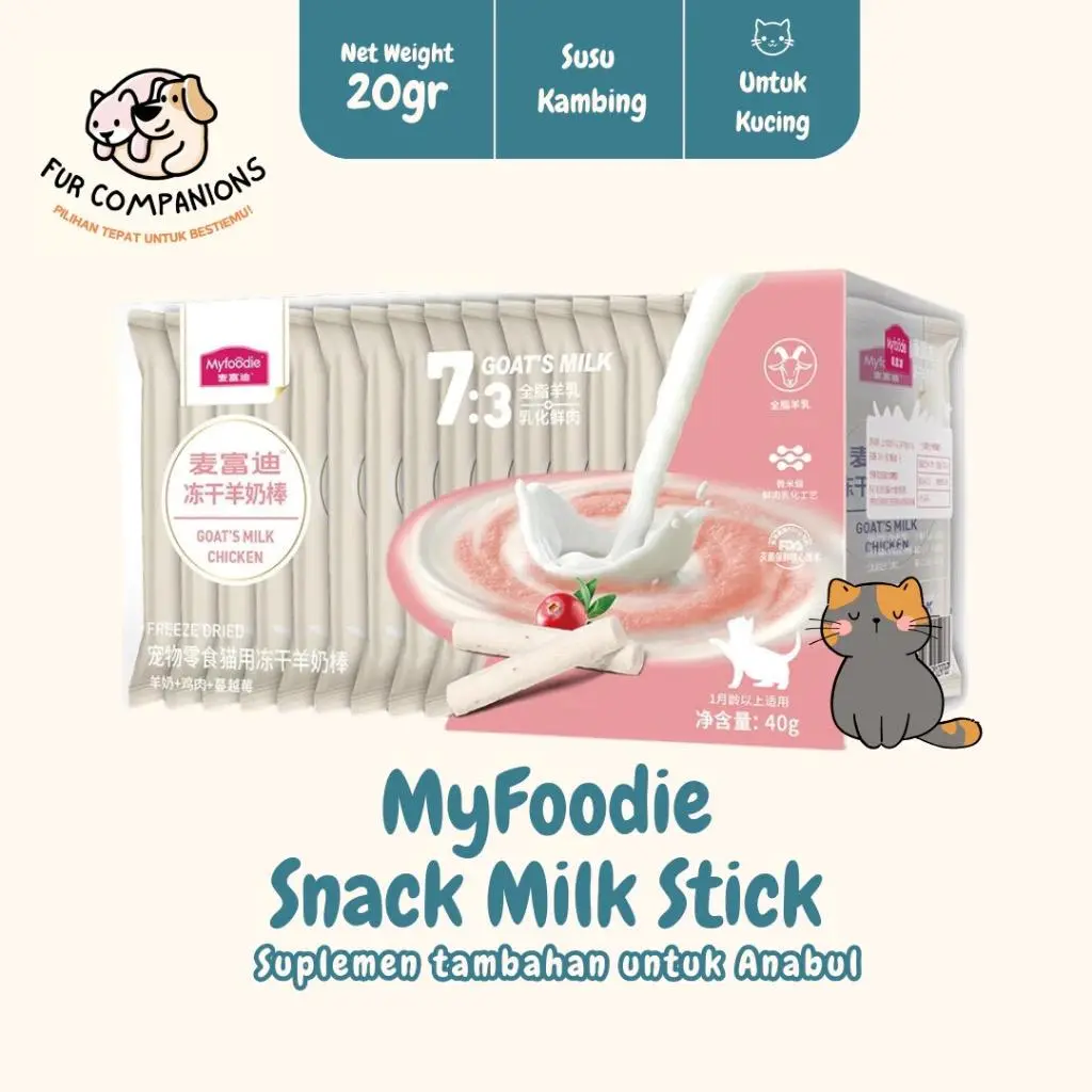 MyFoodie Dental Milk Stick Untuk Kucing Junior Dewasa untuk Tinggi Protein untuk Pertumbuhan Kucing