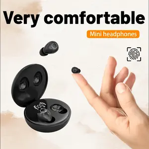 Headphone Mini Tak Terlihat Headphone Bluetooth nirkabel Bass Tidur Headphone dengan Pembatalan Kebisingan Mikrofon HD