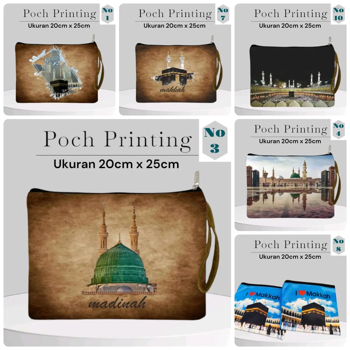 Poch Printing Ukuran 20 x 25cm Oleh Oleh Haji Umroh Kain