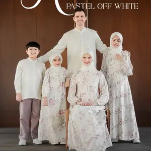 Ready sarimbit ethica 2026 / Ethica Royal Pastel Off White / Gamis motif putih / gamis putih / koko putih / gamis anak putih / koko anak putih / sarimbit 2026 / lebaran 2026 Muslim Wanita Baju Lebaran Dress Remaja