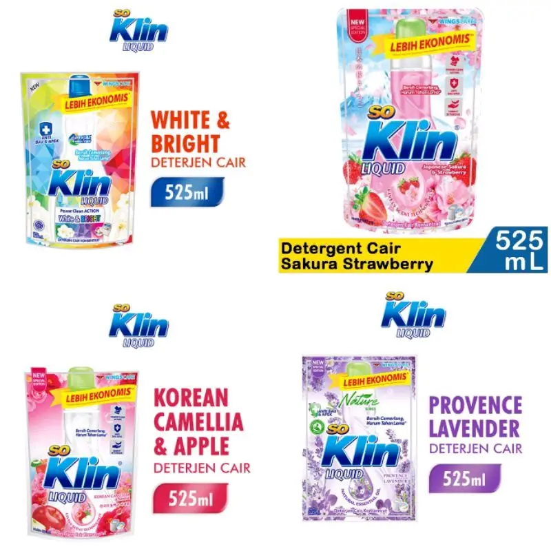 So Klin Liquid 525ml - Deterjen Cair Konsentrat Anti Bakteri Detergent