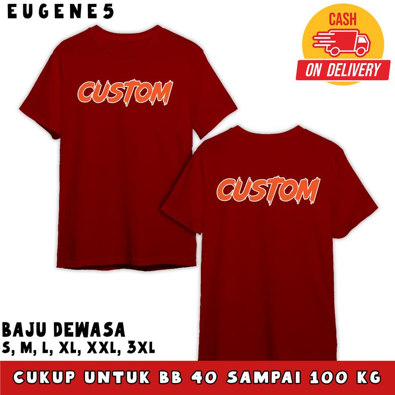 eugene5 Kaos Lengan Pendek Custom/Tidak Custom Bisa Baju Soft Distro Dewasa Pria Pendek Panjang Keren Silver Tshirt Oblong Simple 7