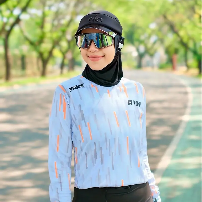 Jerjhon Jersey Lari Women Slimfit - Run Series Fun Flow 2.0 pelindung sinar uv Wanita Panjang 1